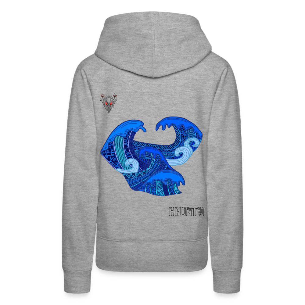 Woman Hoodie Waves Dark - Grau meliert