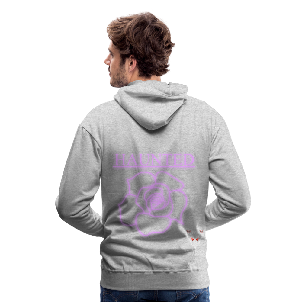 Men Hoodie Light Pink Neon Rose - Grau meliert
