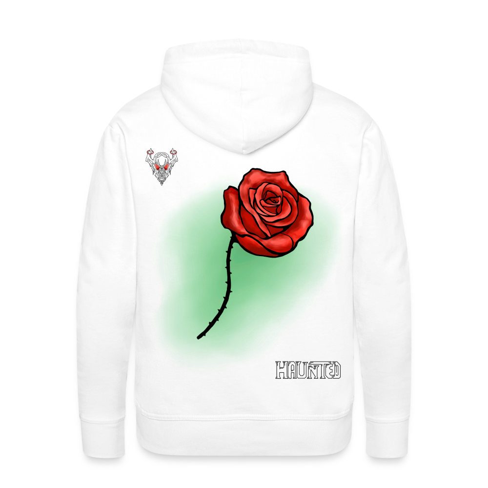 Man Hoodie Rose on Green 1 - Weiß