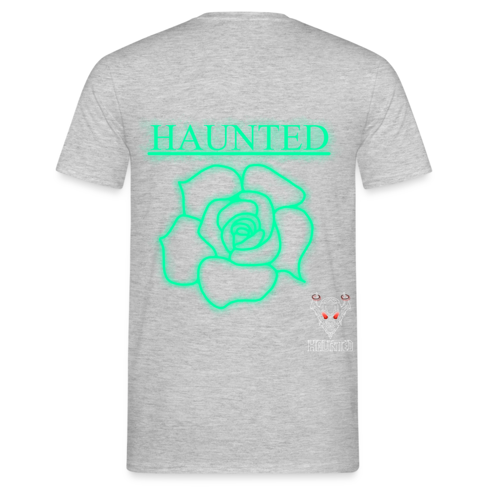 Men T-Shirt Turquoise Neon Rose - Grau meliert