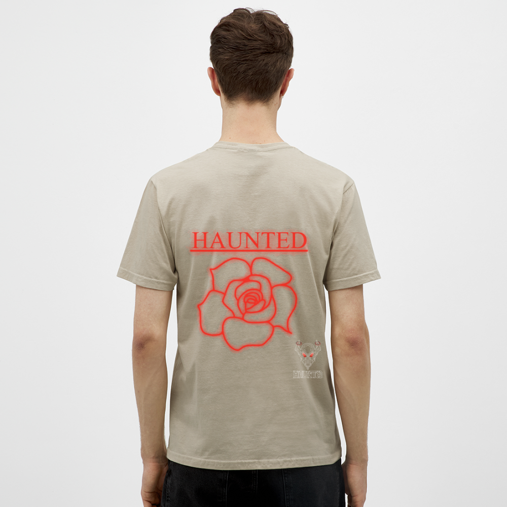 Men T-Shirt Red Neon Rose - Sandbeige