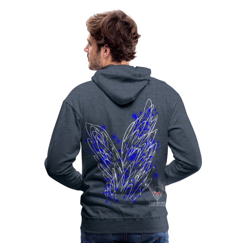 Men Hoodie Blue Wings - Jeansblau