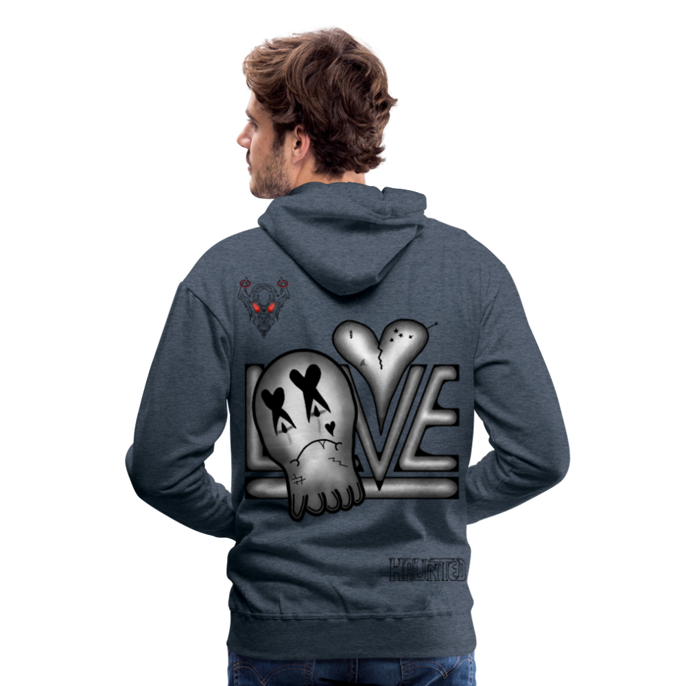 Man Hoodie LOVE - Jeansblau