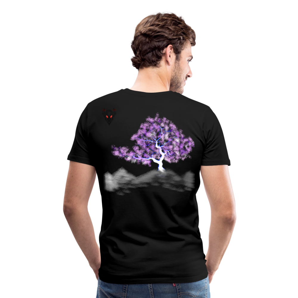 Man T-Shirt Cherry Blossom - Schwarz
