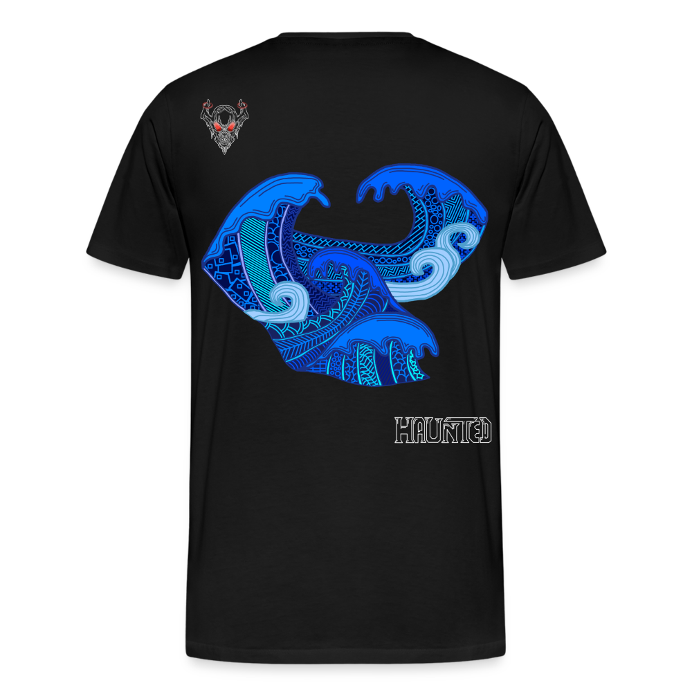 Man T-Shirt Waves Light - Schwarz