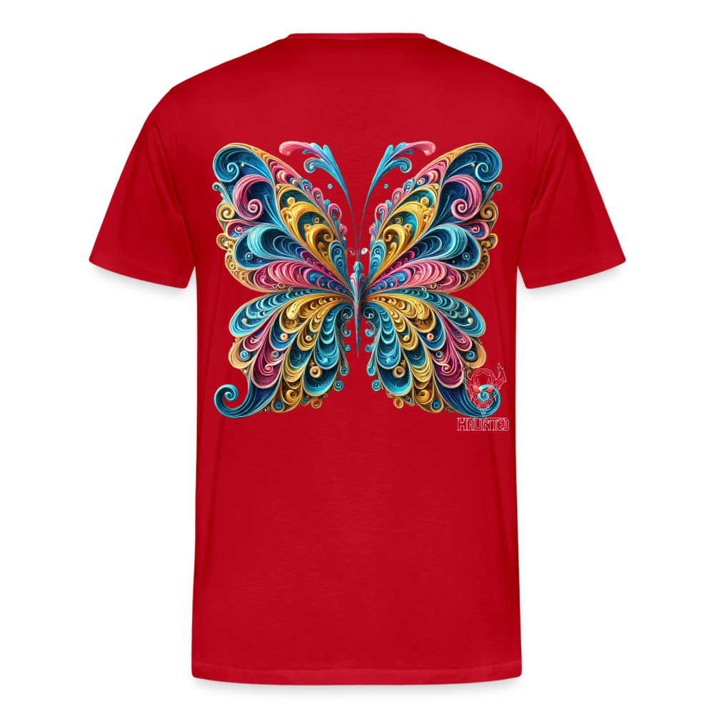 Men T-Shirt Whimsical Butterfly Harmony - Rot