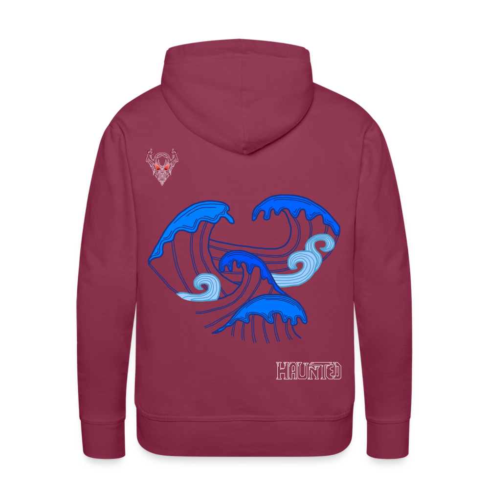Men Hoodie Waves clean Light - Bordeaux