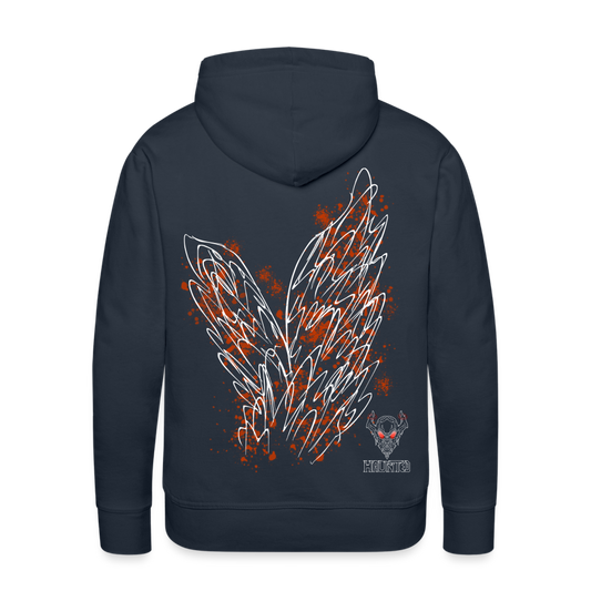 Men Hoodie Orange Wings - Navy