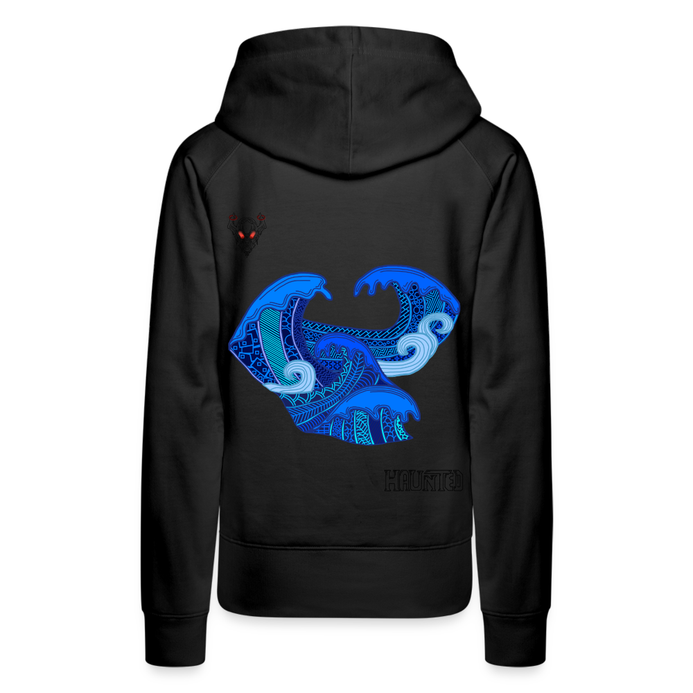 Woman Hoodie Waves Dark - Schwarz