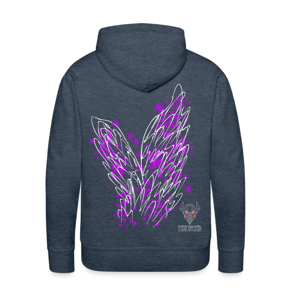 Men Hoodie Pink Wings - Jeansblau
