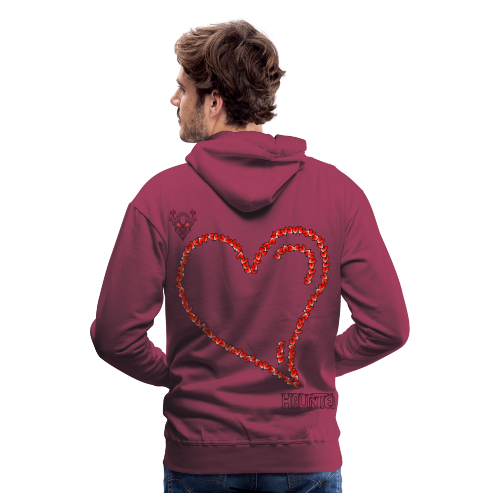Man Hoodie Hearts Dark - Bordeaux