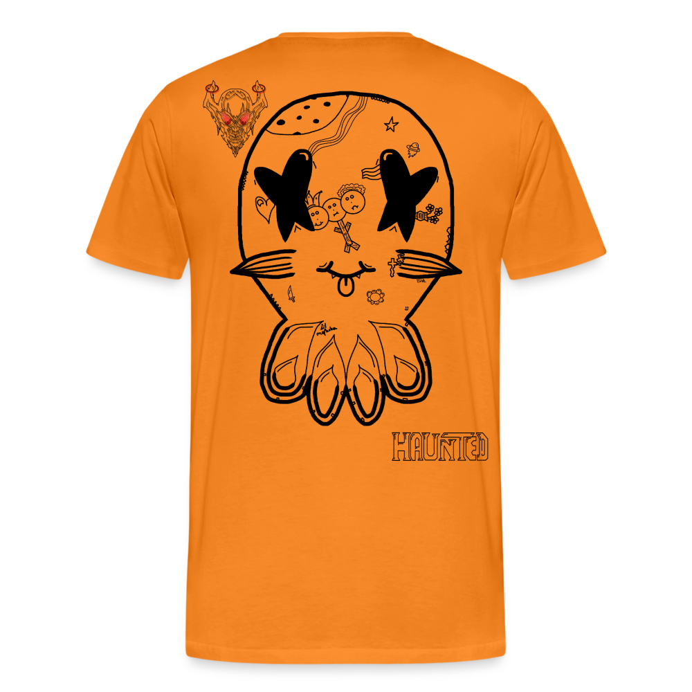 Man T-Shirt Ghost Doodle Dark - Orange