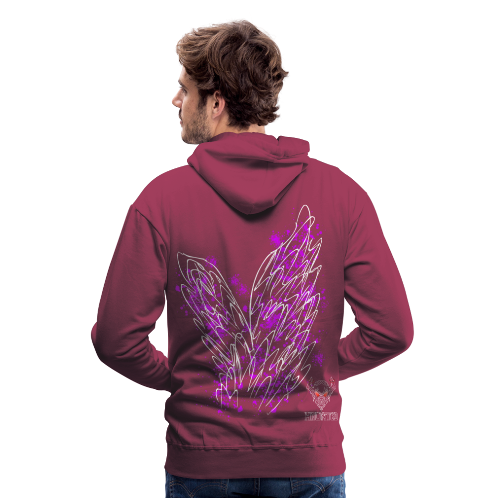 Men Hoodie Pink Wings - Bordeaux