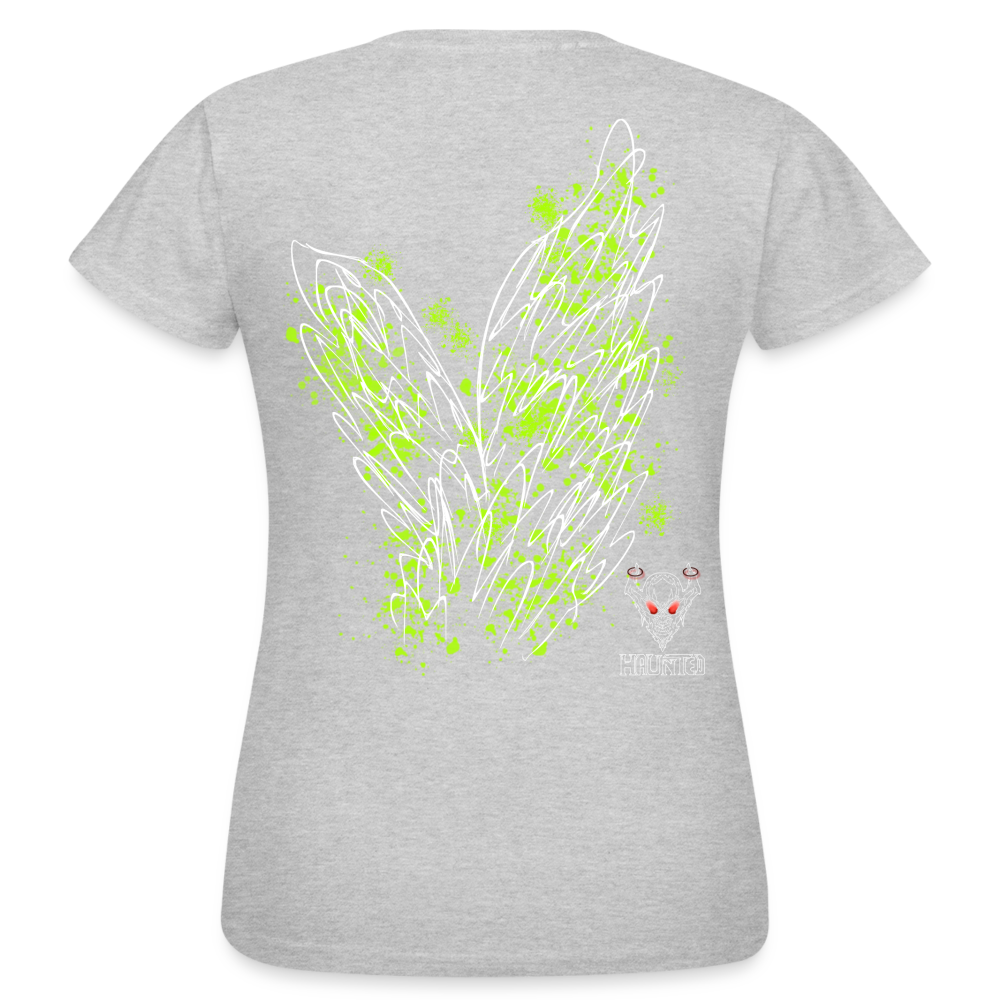 Women T-Shirt Poison Green Wings - Grau meliert