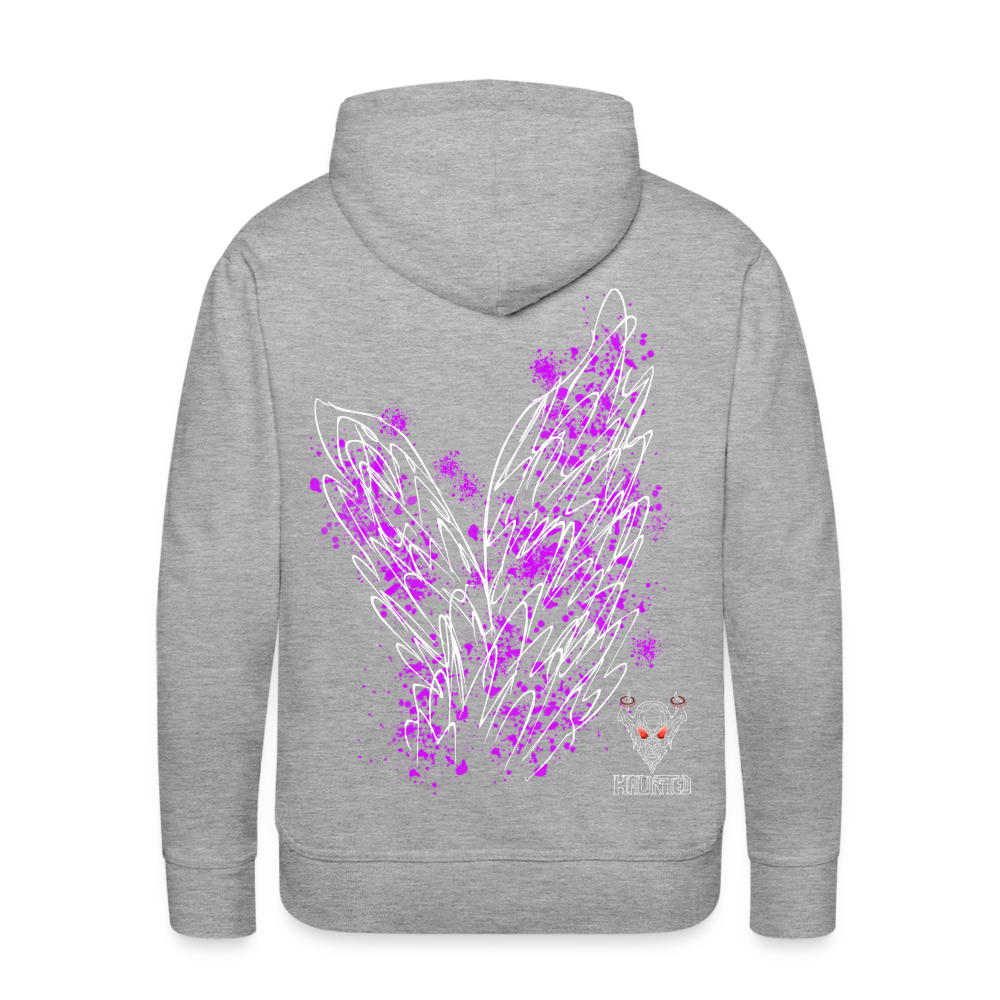 Men Hoodie Pink Wings - Grau meliert