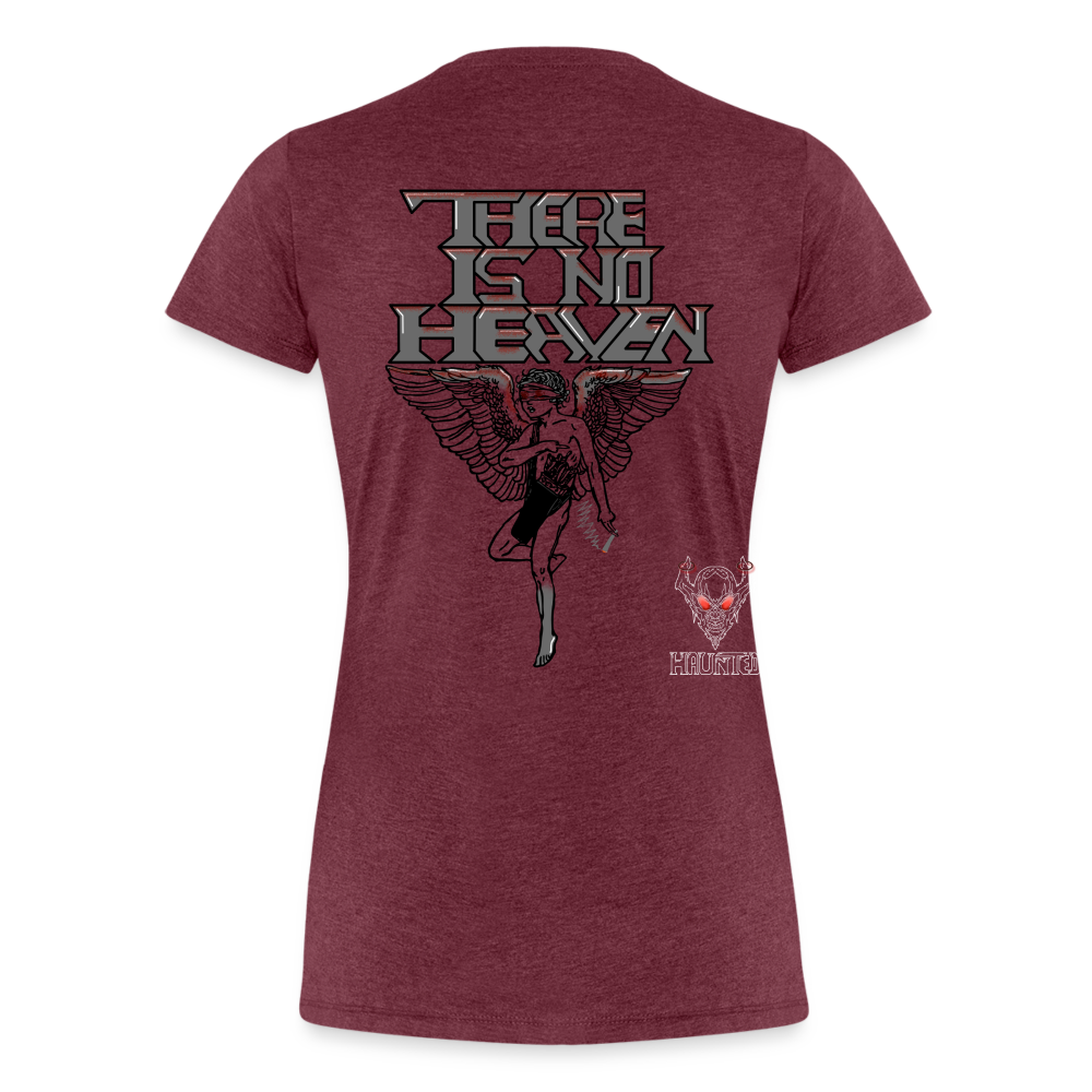 Woman T-Shirt There Is No Heaven bloody - Bordeauxrot meliert