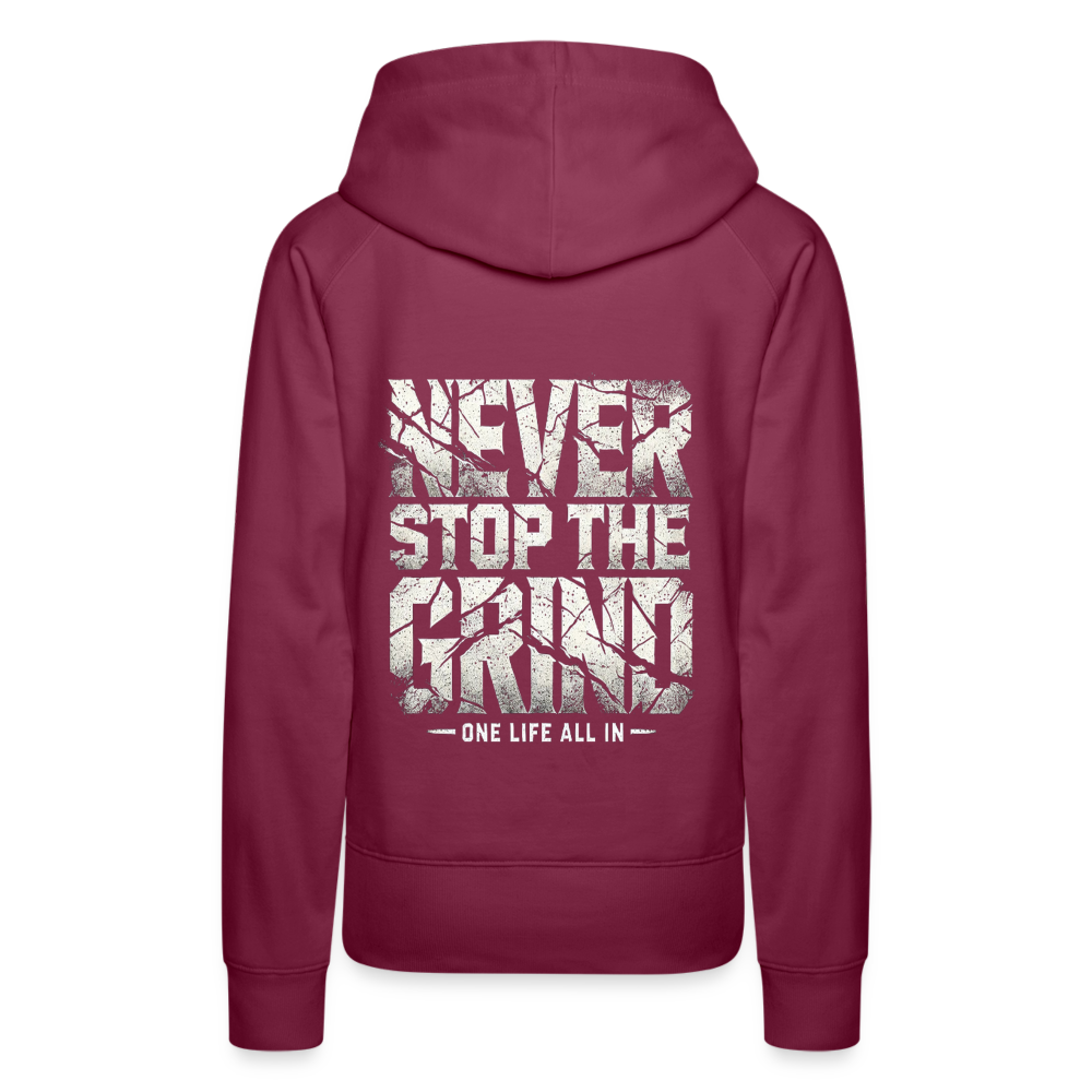 Women Hoodie Never Stop The Grind - Bordeaux