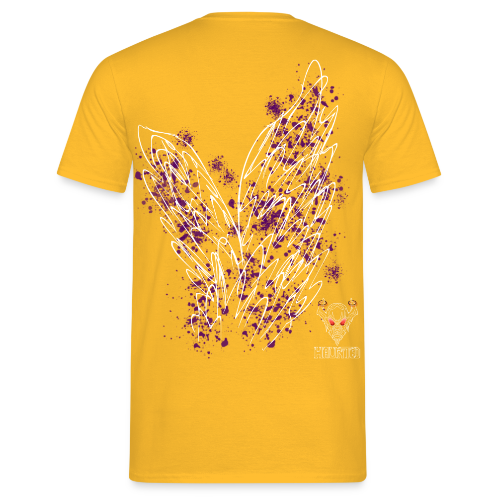 Men T-Shirt Purple Wings - Gelb