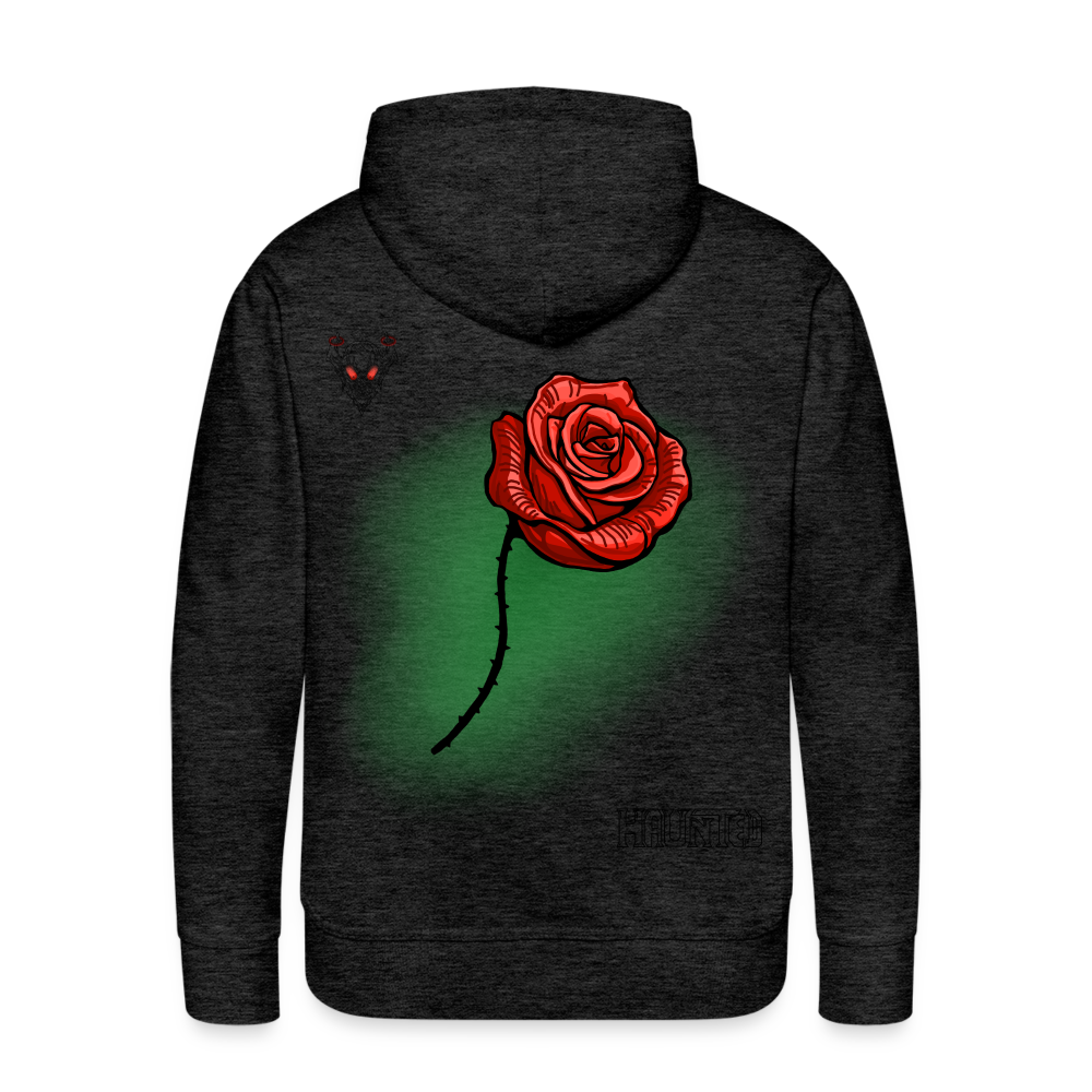 Men Hoodie Rose On Green 3 - Anthrazit