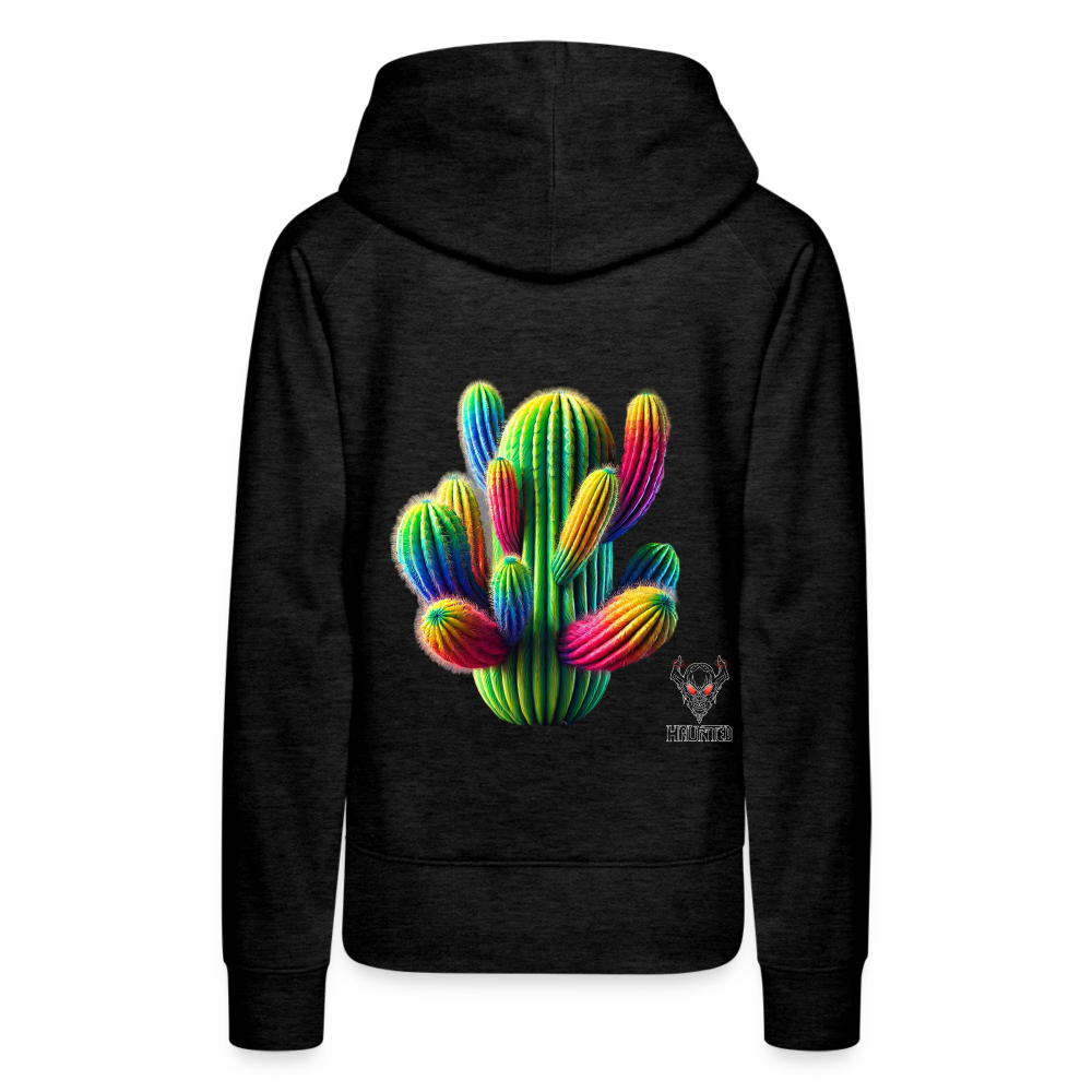 Woman Hoodie Prismatic Cactus Bloom - Anthrazit