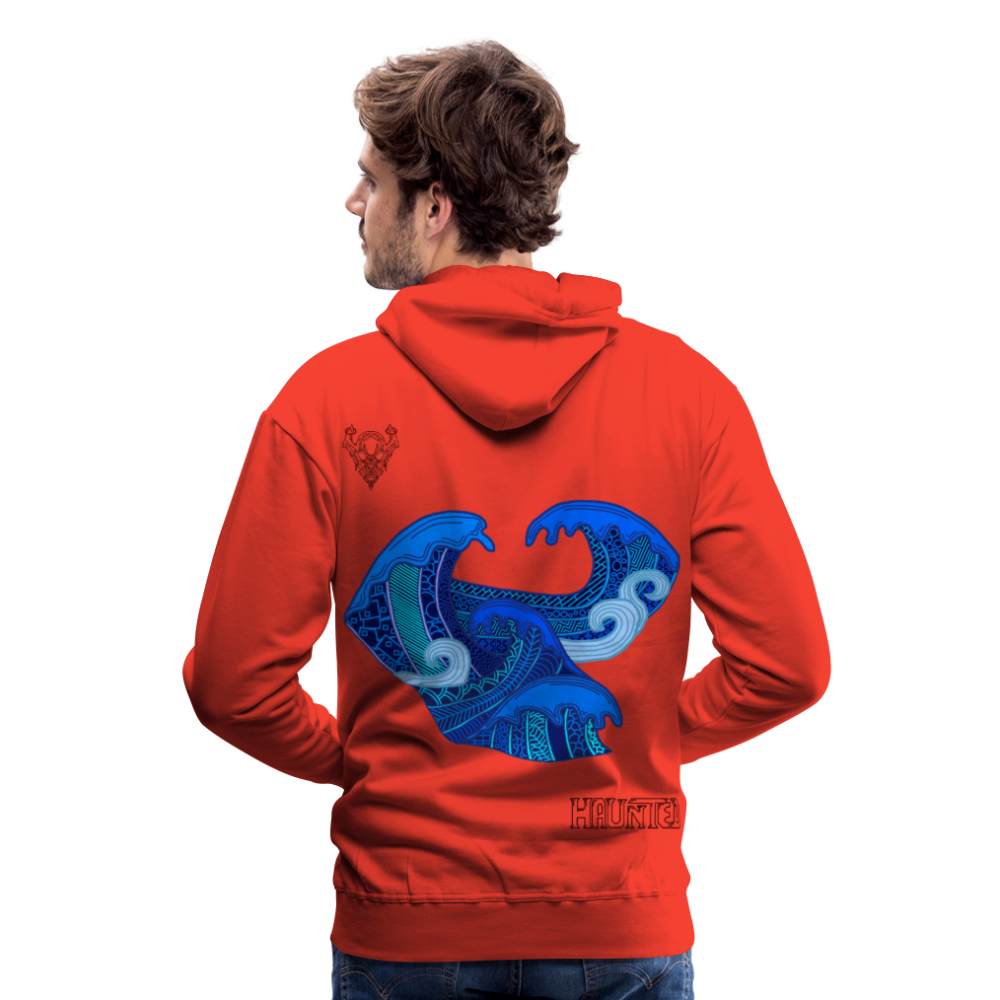 Men Hoodie Waves Dark - Rot
