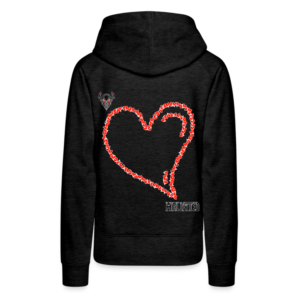 Woman Hoodie Hearts Light - Anthrazit