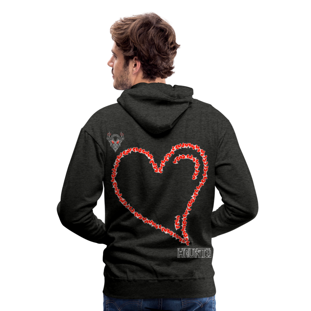 Man Hoodie Hearts Light - Anthrazit