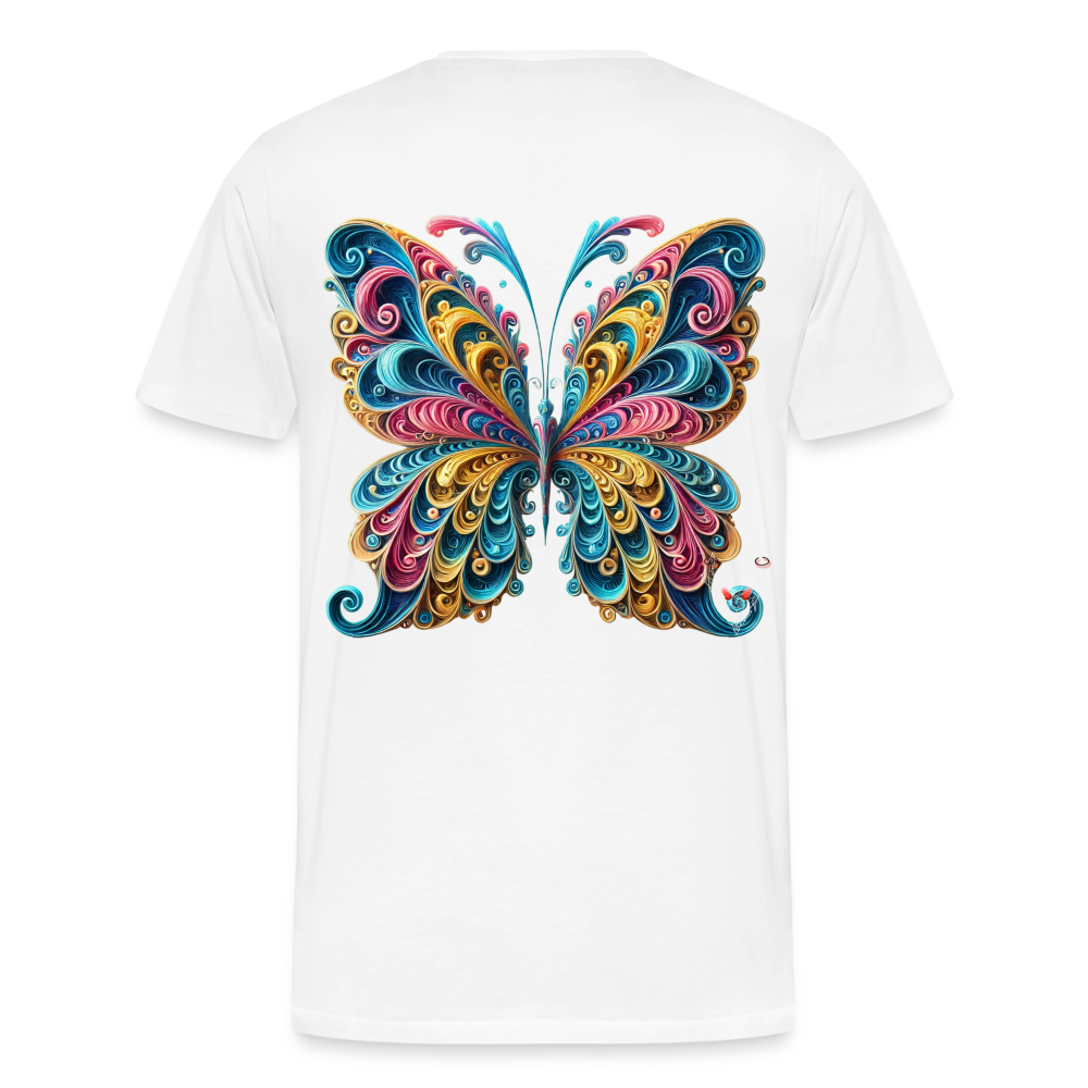 Men T-Shirt Whimsical Butterfly Harmony - Weiß