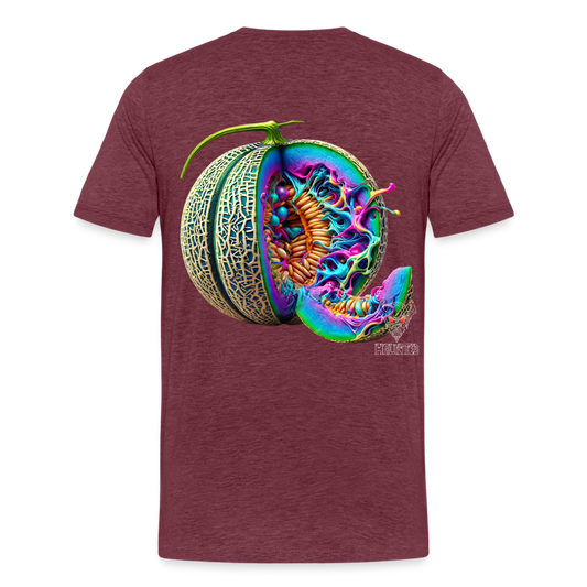 Men T-Shirt Neon Melon Art - Bordeauxrot meliert