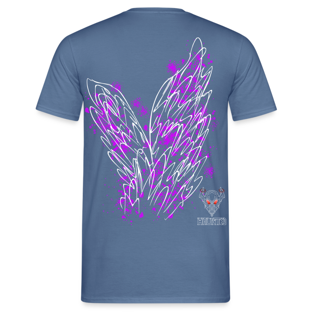 Men T-Shirt Pink Wings - Taubenblau 
