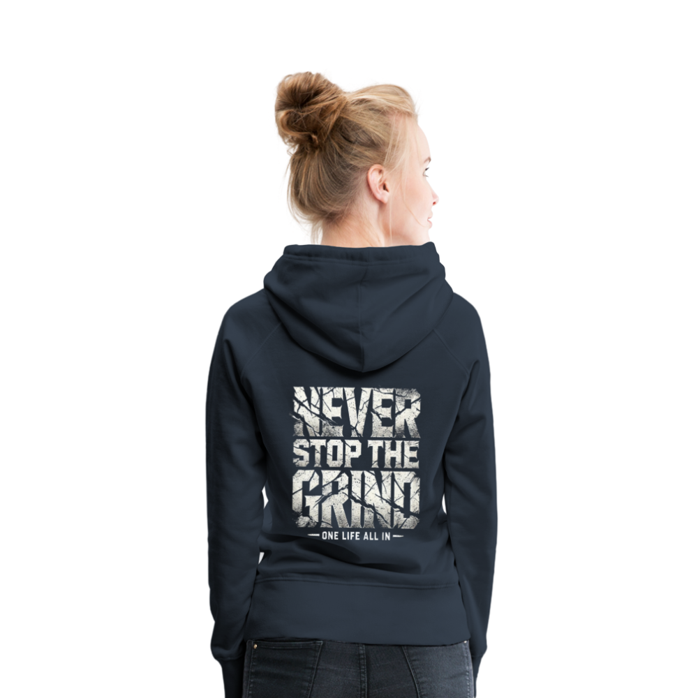 Women Hoodie Never Stop The Grind - Navy