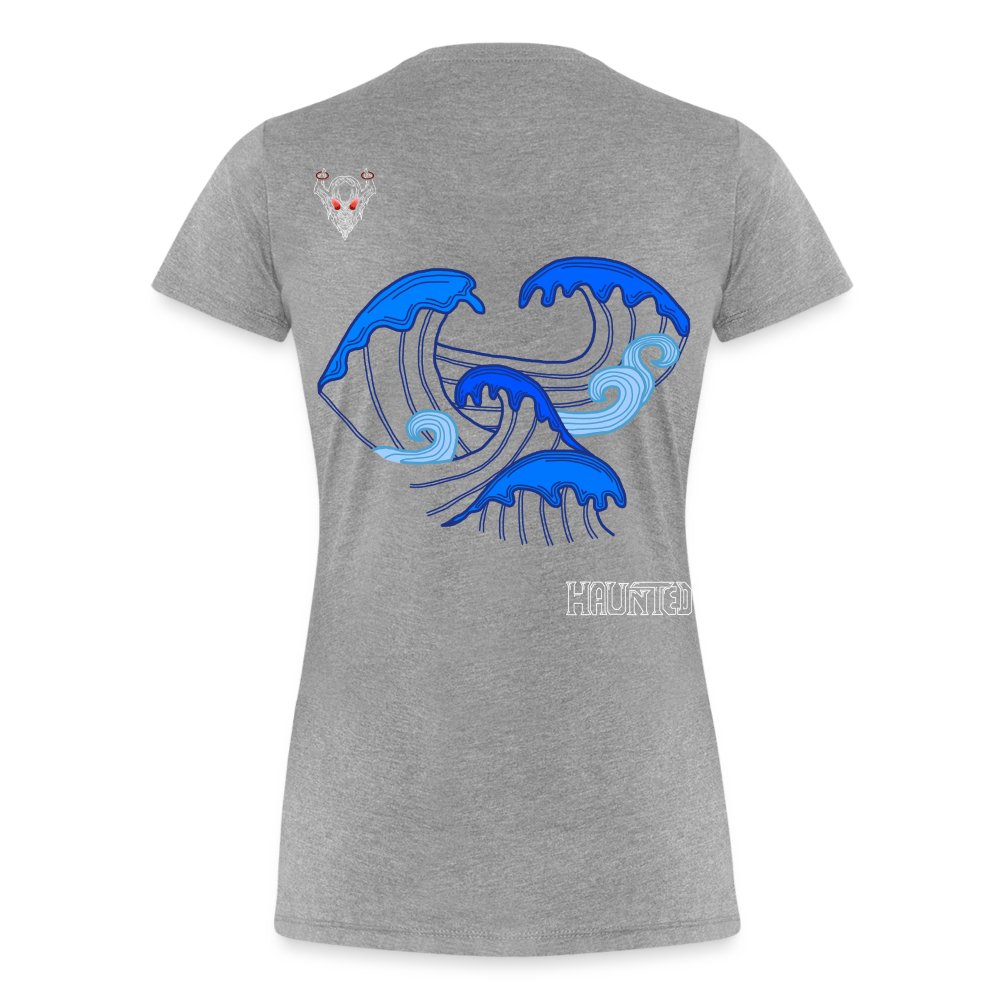 Woman T-Shirt Waves clean Light - Grau meliert