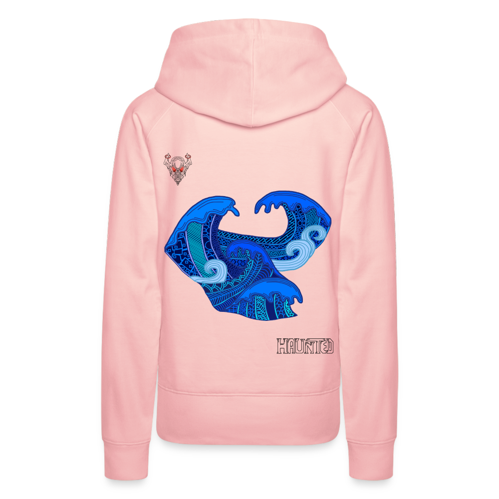 Woman Hoodie Waves Dark - Kristallrosa