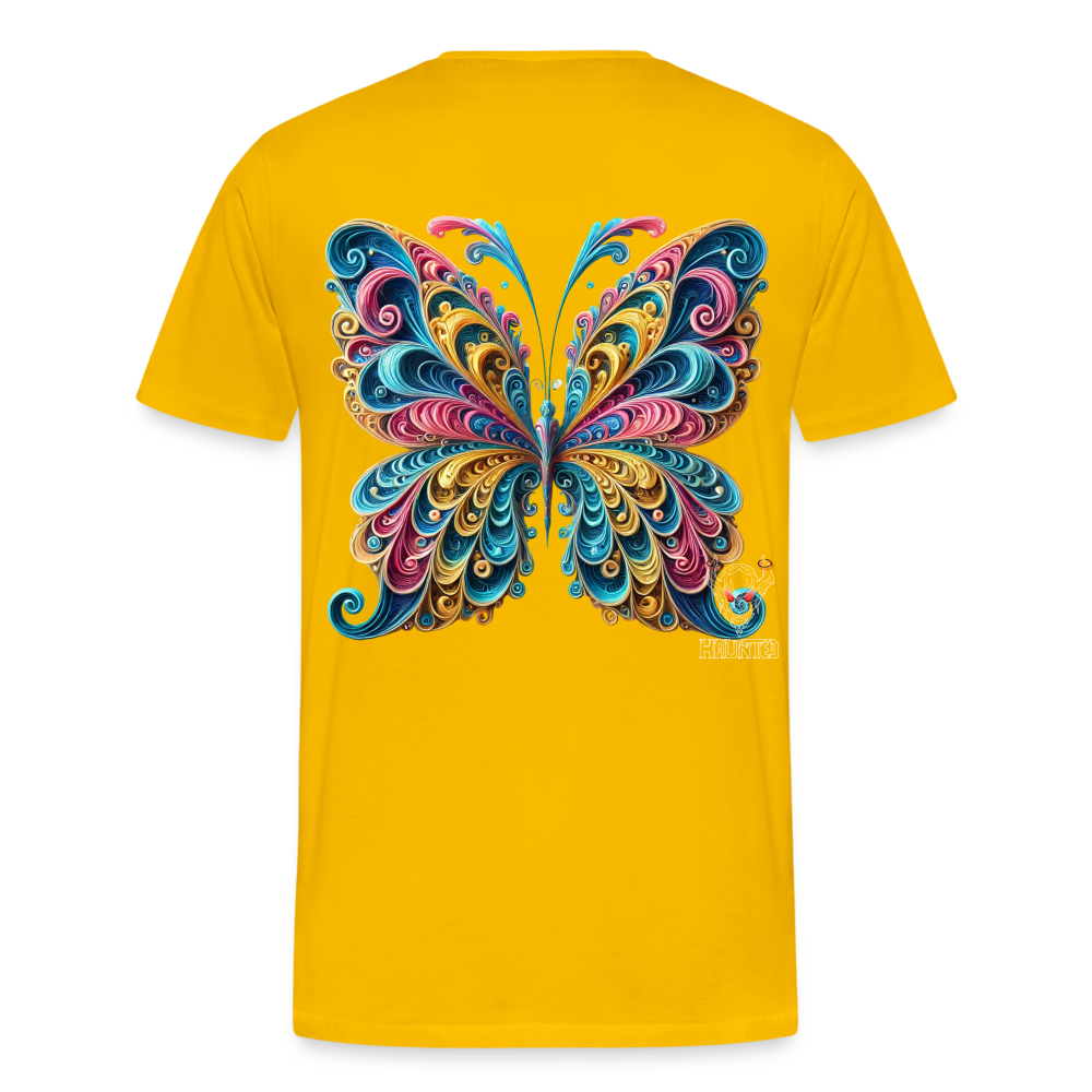 Men T-Shirt Whimsical Butterfly Harmony - Sonnengelb