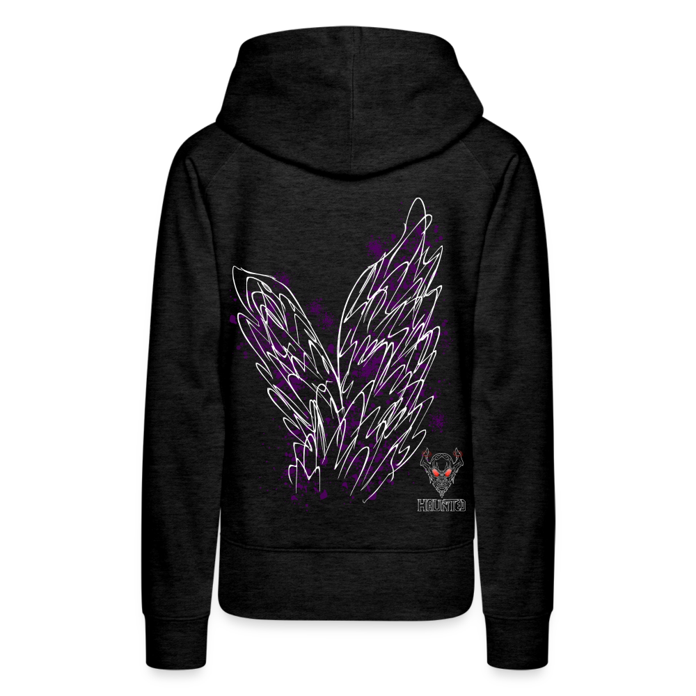 Women Hoodie Purple Wings - Anthrazit