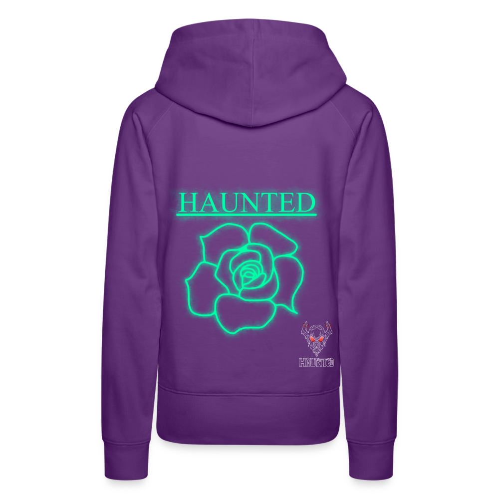 Women Hoodie Turquoise Neon Rose - Purple