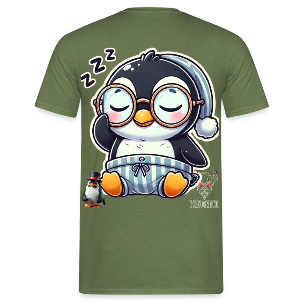 Men T-Shirt Sleepy KasPenguin - Militärgrün