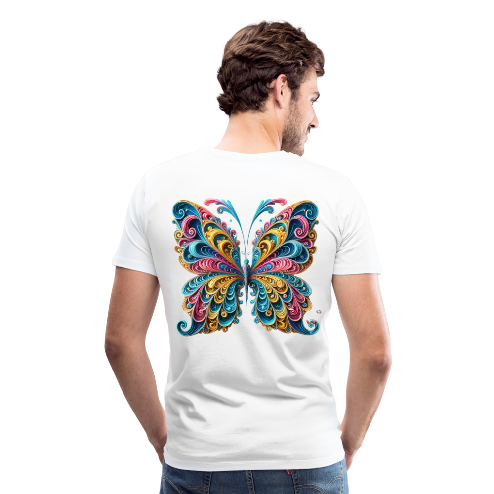 Men T-Shirt Whimsical Butterfly Harmony - Weiß