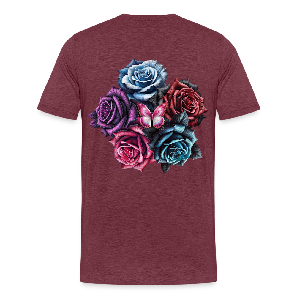 Men T-Shirt Rose Circle - Bordeauxrot meliert