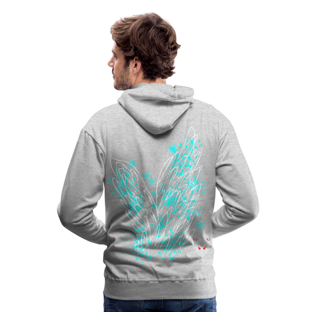 Men Hoodie Aqua Wings - Grau meliert