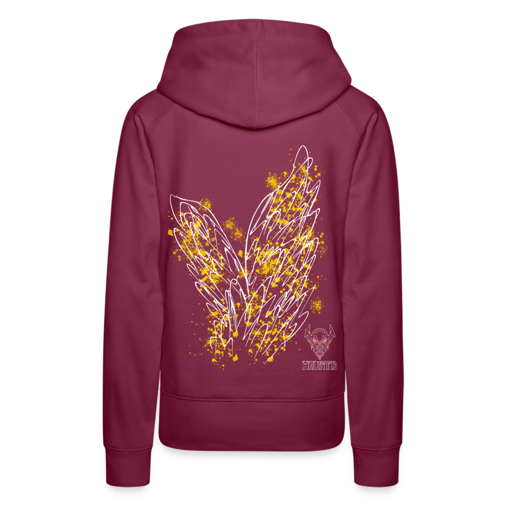 Women Hoodie Yellow Wings - Bordeaux
