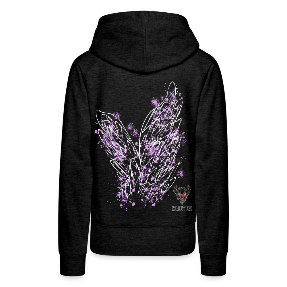 Women Hoodie Light Purple Wings - Anthrazit