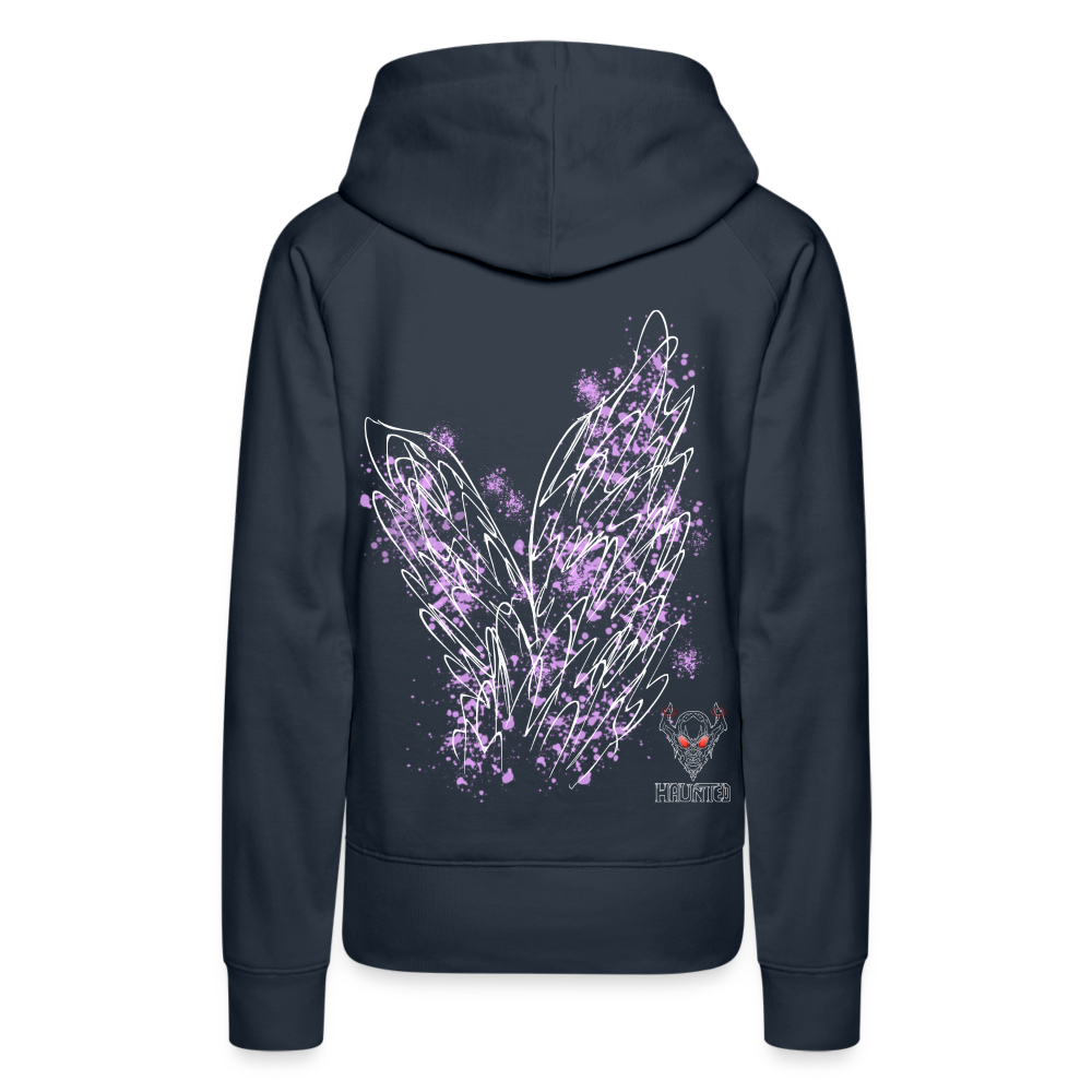 Women Hoodie Light Purple Wings - Navy