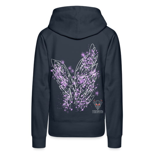 Women Hoodie Light Purple Wings - Navy