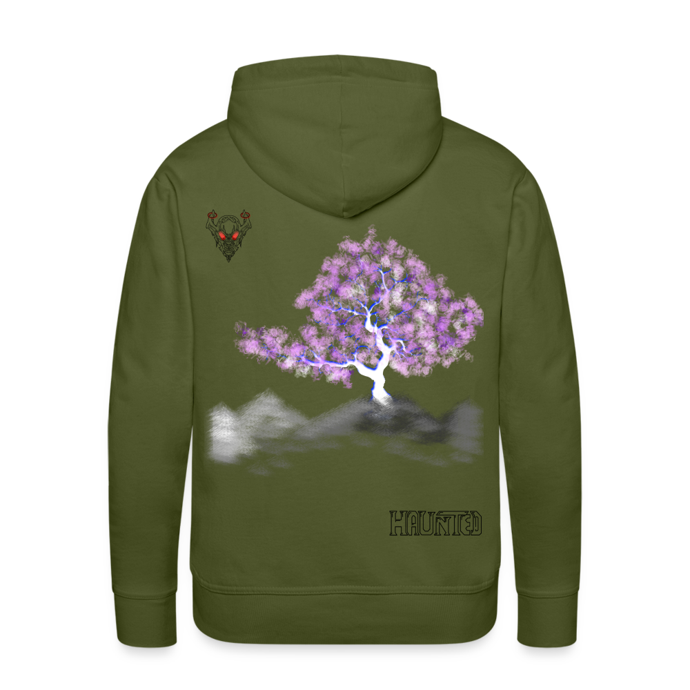 Man Hoodie Cherry Blossom - Olivgrün