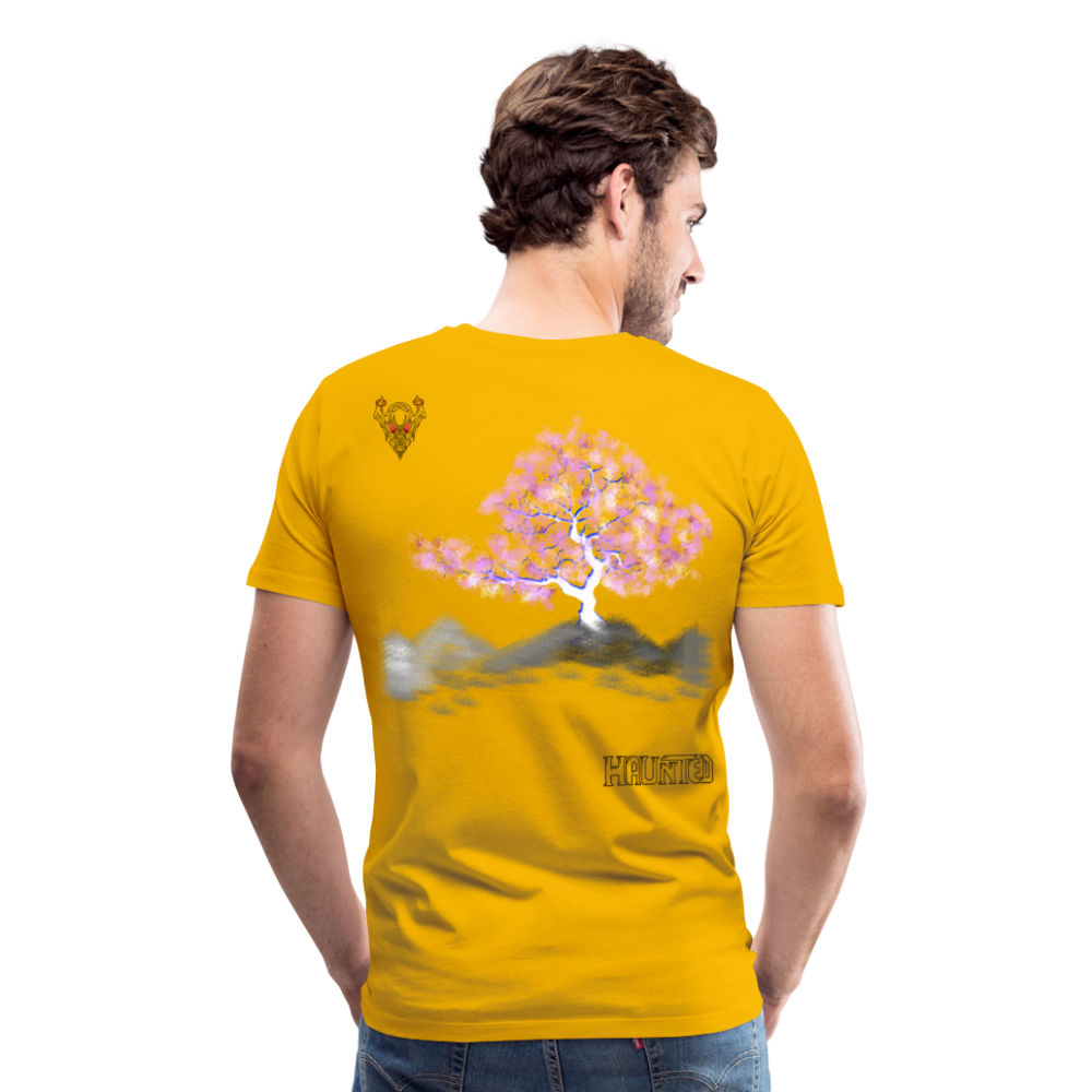 Man T-Shirt Cherry Blossom - Sonnengelb