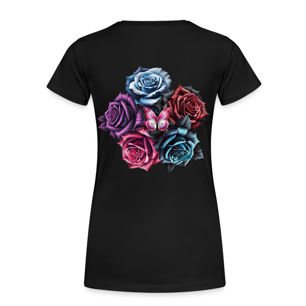 Women T-Shirt Rose Circle - Schwarz
