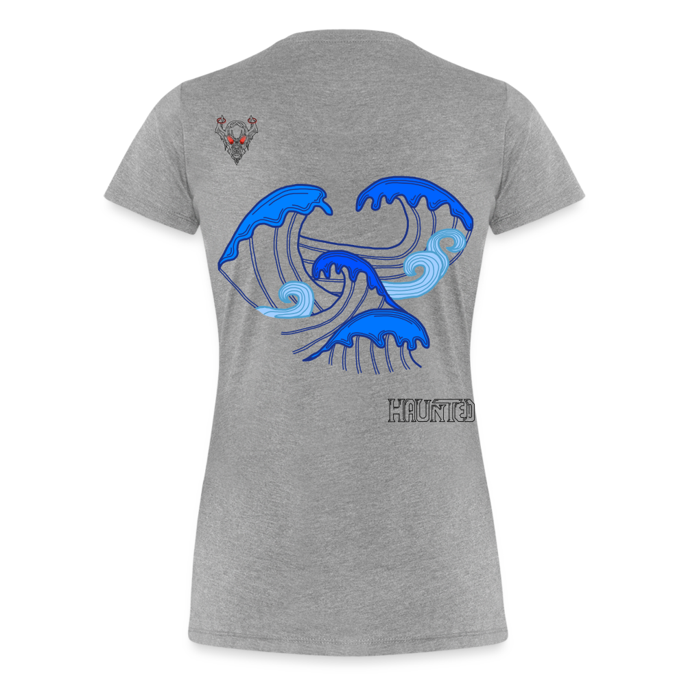 Woman T-Shirt Waves clean Dark - Grau meliert