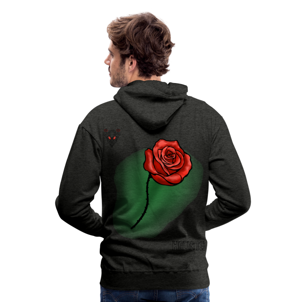 Man Hoodie Rose on Green 1 - Anthrazit