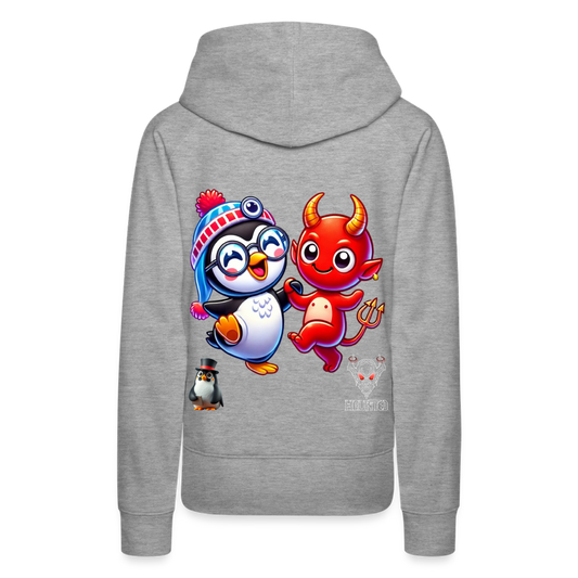 Women Hoodie Dancing with Devil - Grau meliert